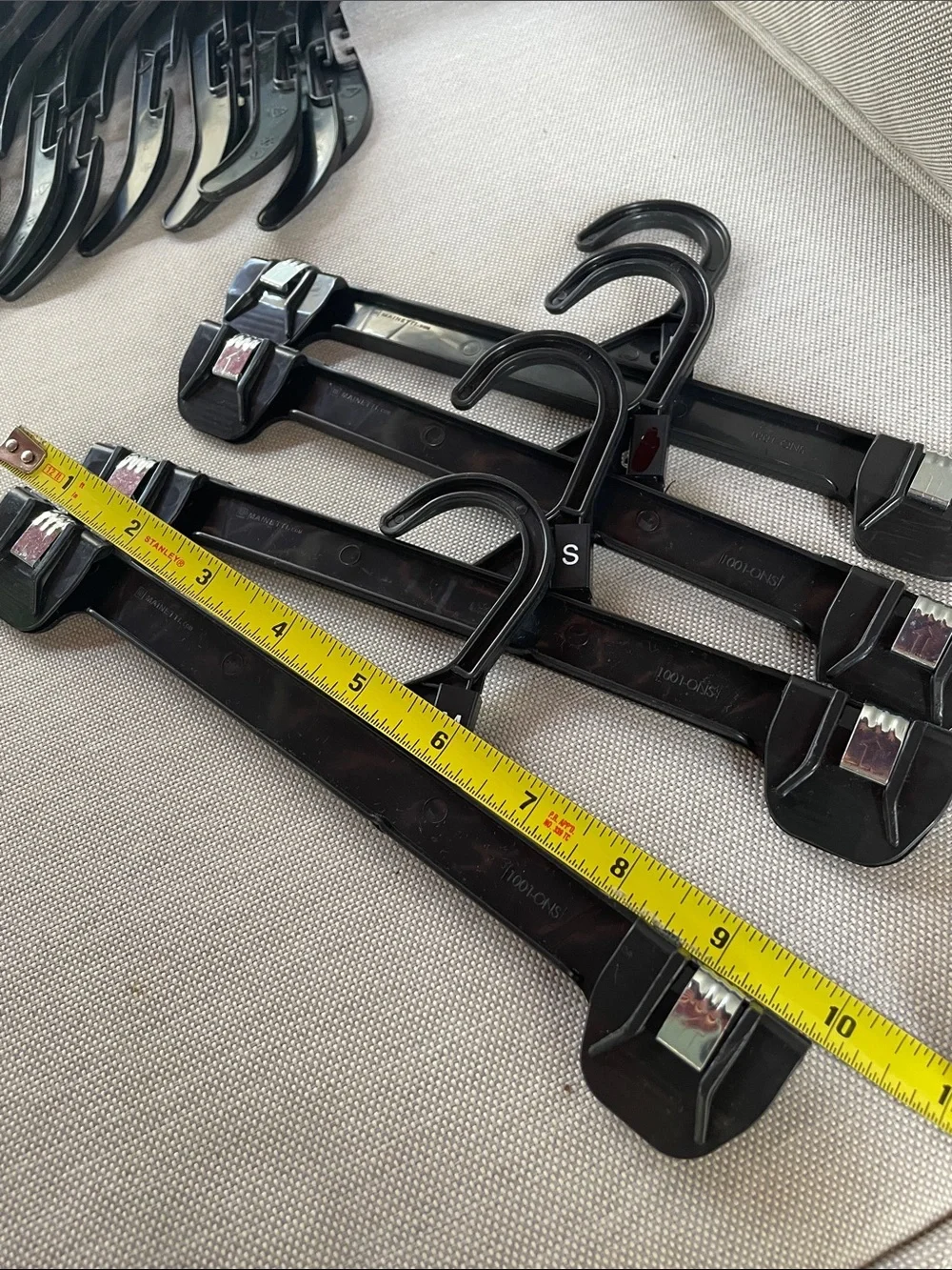 Kids Black Accessory Hangers - Set of Plastic Pants/Skirt Hangers